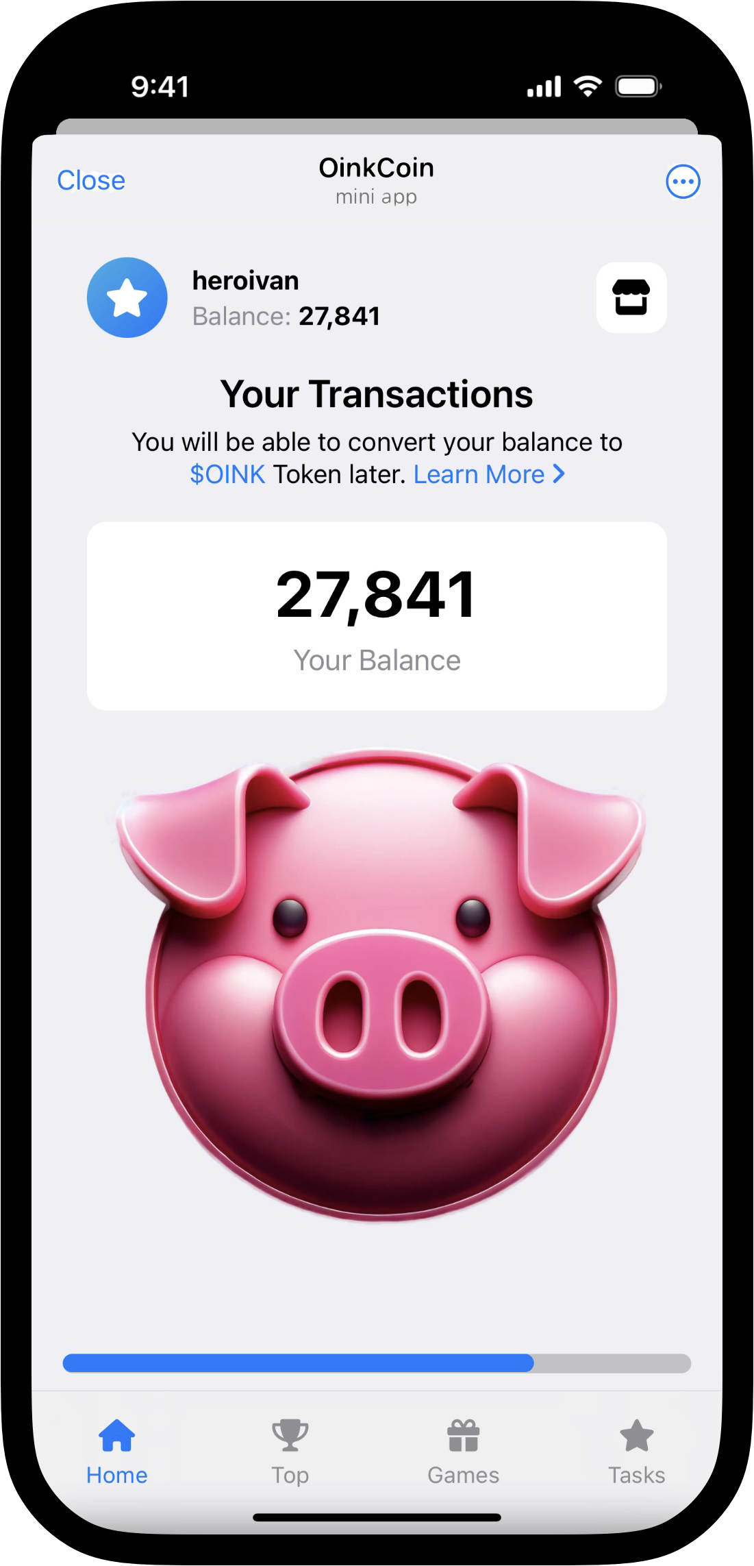 OinkCoin Tap-to-Earn Game - Earn cryptocurrency by tapping cute pink pigs